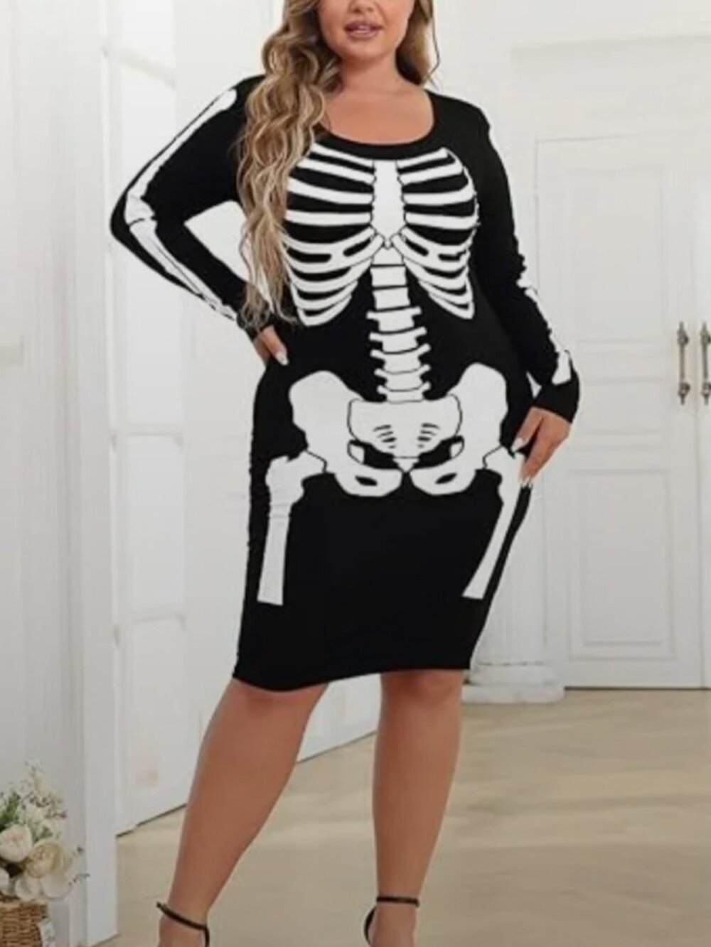 Skeleton Print Dress XL